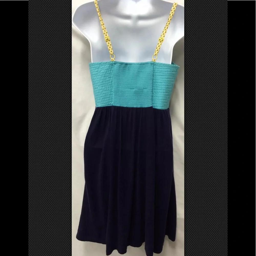 LILKA Anthropoligie Dress Fit Flare Sleeveless Quilted Bodice Spaghetti Strap